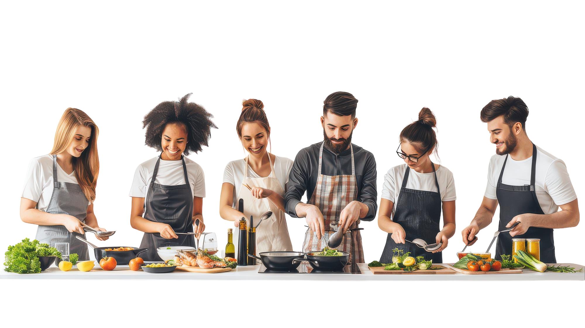 Küçük grup dersinde pratiğe devam eden öğrenciler